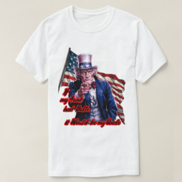 白地に愛国主義者のパトリオットおじいちゃんによる面白い引用 Tシャツ