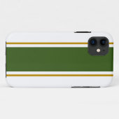 白地に森の緑とブラウンのレーシングストライプ スポーティ Case-Mate iPhoneケース (裏面(横))