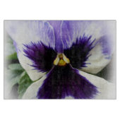 白地に深い紫のパンスィ カッティングボード (正面)