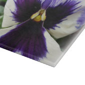 白地に深い紫のパンスィ カッティングボード (角)