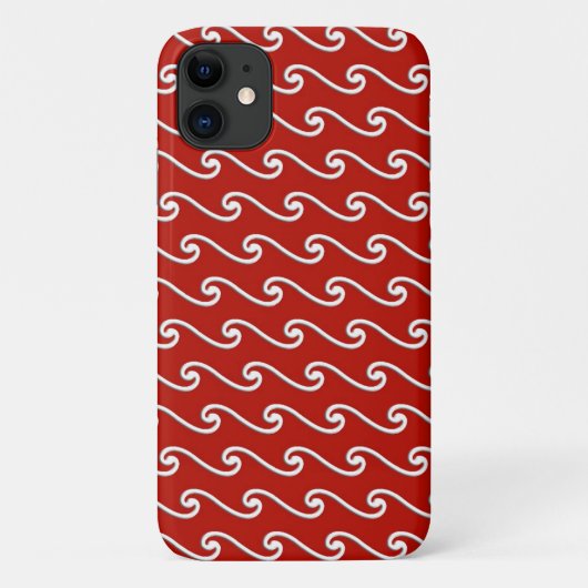 白地に深紅の中国波模様 Case-Mate iPhoneケース (裏面)