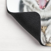 白地に灰色の猫 マウスパッド (コーナー)