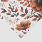 白地に焦茶色の花模様 薄葉紙 (詳細)