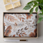 白地に焦茶色の花模様 薄葉紙 (ギフト)