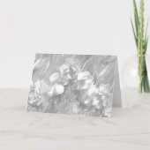 白地に白い花柄の生地、カードの内側は無地 カード (正面)