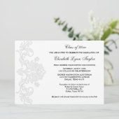 白地に白の卒業発表 招待状 (スタンド正面)