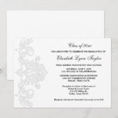 白地に白の卒業発表 招待状 (正面/裏面)