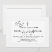 白地に白の宗教的な招待状 招待状 (正面/裏面)