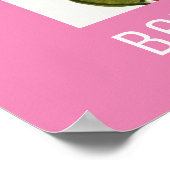 白地に紫と緑の木と鳥の名言 ポスター (角)