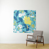 白地に継ぎ目のない野生の花模様  タペストリー (インサイチュ)