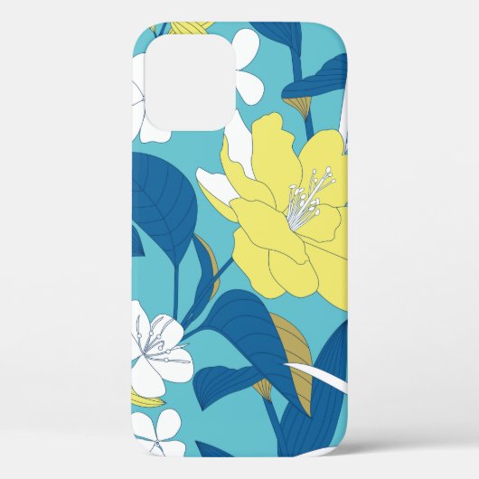 白地に継ぎ目のない野生の花模様 Case-Mate iPhoneケース (裏面)