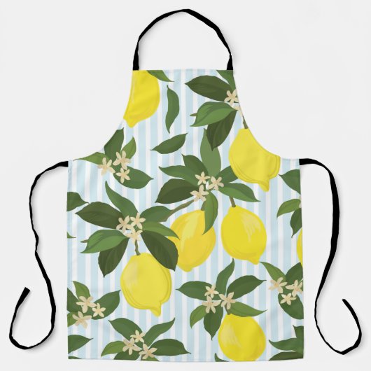 白地に継ぎ目の無い柑橘ヴィンテージの模様 エプロン (正面)