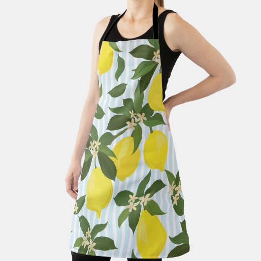 白地に継ぎ目の無い柑橘ヴィンテージの模様 エプロン (インサイチュ)