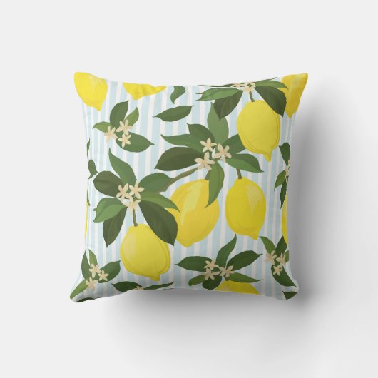 白地に継ぎ目の無い柑橘ヴィンテージの模様 クッション (裏面)