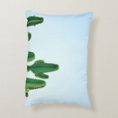 白地に緑のサボテンの植物 アクセントクッション (裏面(縦))