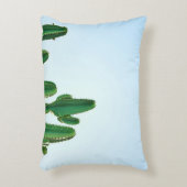 白地に緑のサボテンの植物 アクセントクッション (正面(垂直))