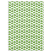 白地に緑のヤシの葉模様 テーブルクロス (正面)