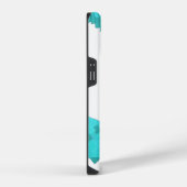 白地に緑青のハートドラゴン iPhoneケース (右側面)