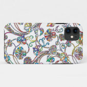 白地に色鮮やかなアンティークの花柄 Case-Mate iPhoneケース (裏面(横))