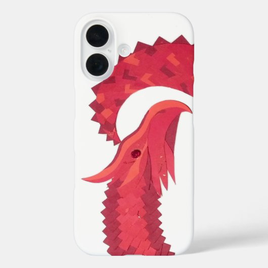 白地に赤いハートのドラゴン Case-Mate iPhoneケース (裏面)