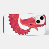 白地に赤いハートのドラゴン iPhoneケース (裏面横)