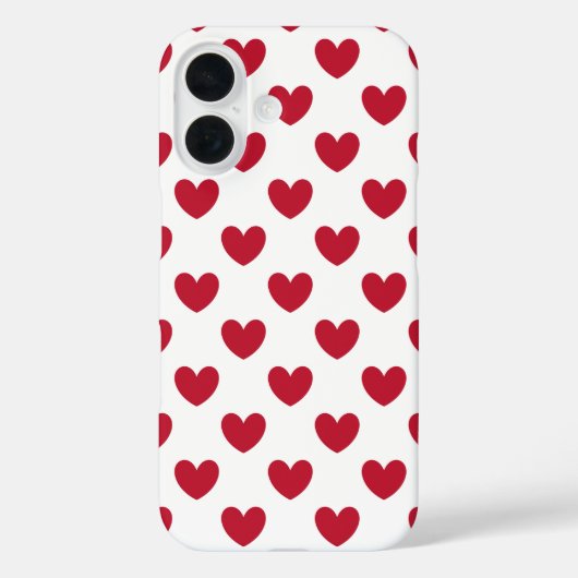 白地に赤い水玉ハートのCase-Mate iPhoneケース Case-Mate iPhoneケース (裏面)