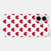 白地に赤い水玉ハートのCase-Mate iPhoneケース Case-Mate iPhoneケース (裏面 (横))