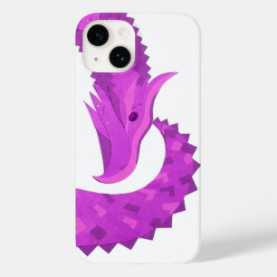 白地に輝く紫色のハートのドラゴン Case-Mate iPhone 14ケース