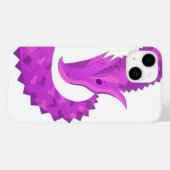 白地に輝く紫色のハートのドラゴン Case-Mate iPhoneケース (裏面 (横))