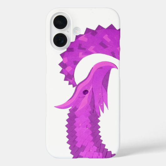 白地に輝く紫色のハートのドラゴン Case-Mate iPhoneケース (裏面)