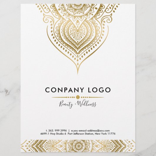 白地に金のペイズリー曼荼羅 チラシ (裏面)