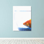 白地に金魚を椀に盛る キャンバスプリント (インサイチュ (ウッドフロア))