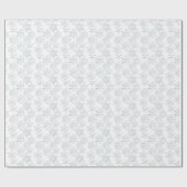 白地に銀の雪の結晶 ラッピングペーパー (フラット)