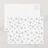 白地に雪の結晶の模様 ポストカード (正面/裏面)