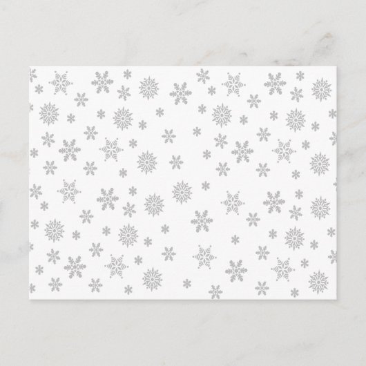 白地に雪の結晶の模様 ポストカード (正面)