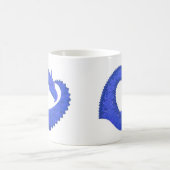 白地に青いハートのドラゴン コーヒーマグカップ (中央)