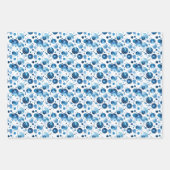 白地に青い水玉模様 ラッピングペーパーシート (正面)