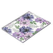 白地に青とライラックの花 ノートブック (左側)
