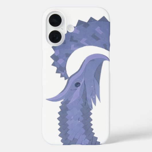 白地に青灰色のハートのドラゴン Case-Mate iPhoneケース (裏面)