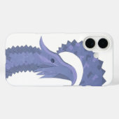 白地に青灰色のハートのドラゴン Case-Mate iPhoneケース (裏面 (横))