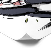 白地に面白い漫画パンダデザイン ポスター (角)