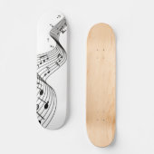 白地に音符と名前 ゴルフヘッドカバー スケートボード (正面)