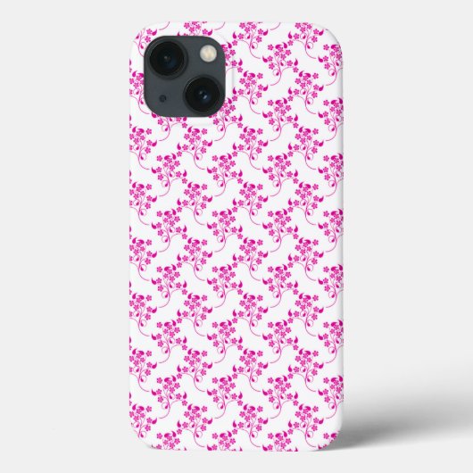 白地に鮮やかなピンクのスイートフラワーパターン Case-Mate iPhoneケース (裏面)