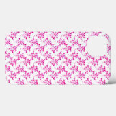 白地に鮮やかなピンクのスイートフラワーパターン Case-Mate iPhoneケース (裏面 (横))