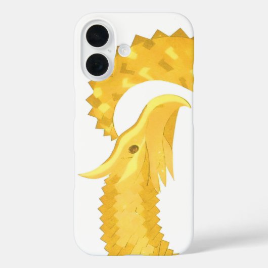 白地に黄色いハートのドラゴン Case-Mate iPhoneケース (裏面)
