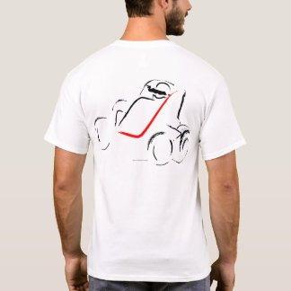 白地に黒と赤のスプリントカー 01 Tシャツ
