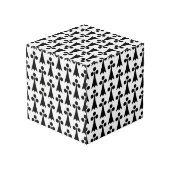 白地に黒のオコジョ模様, 中世風パターン, 白黒模様 フォトキューブ (裏面アングル)