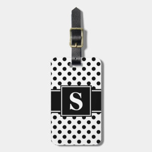 白地に黒のドット Monogram ラゲッジタグ