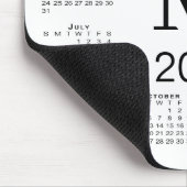 白地に黒のモノグラム 2026年カレンダー マウスパッド (コーナー)