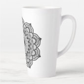 白地に黒の曼荼羅 カフェラテマグ (右)